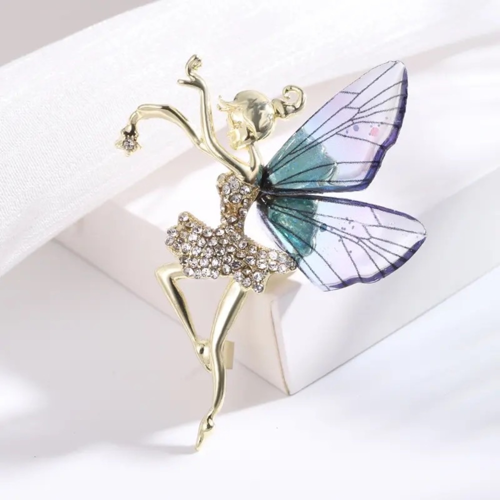 BLUE BUTTERFLY FAIRY BROOCH / PIN